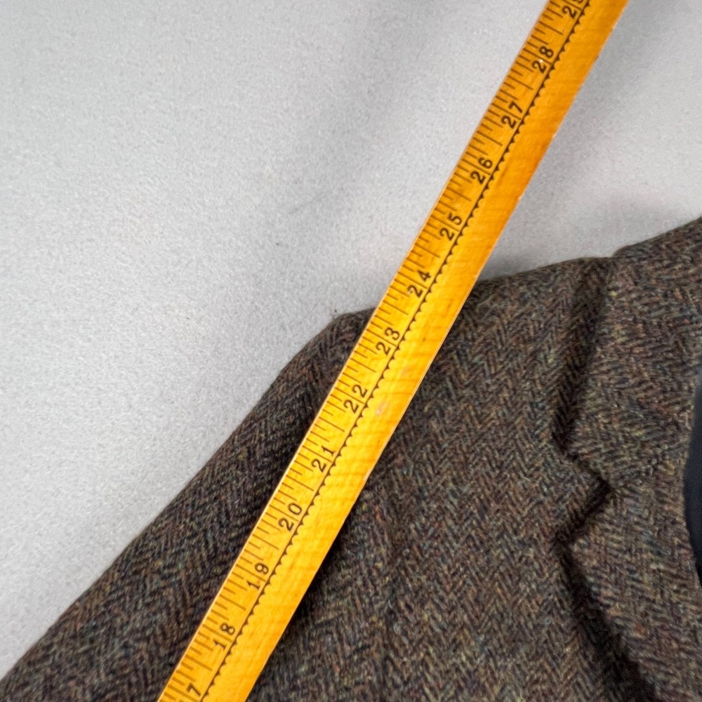 Harris Tweed Wool Blazer Womens 14 Jacket Wool Herringbone Scottish Coat - Picture 8 of 16